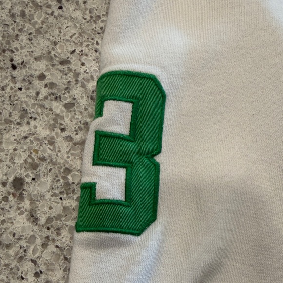 Polo Ralph Lauren White Hoodie Green Big Pony Logo Mens Large - Picture 7 of 8